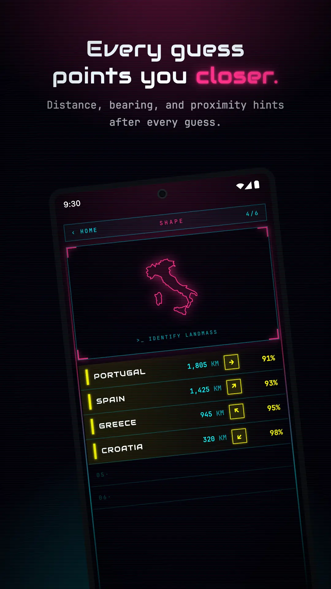 Shape mode with distance hints