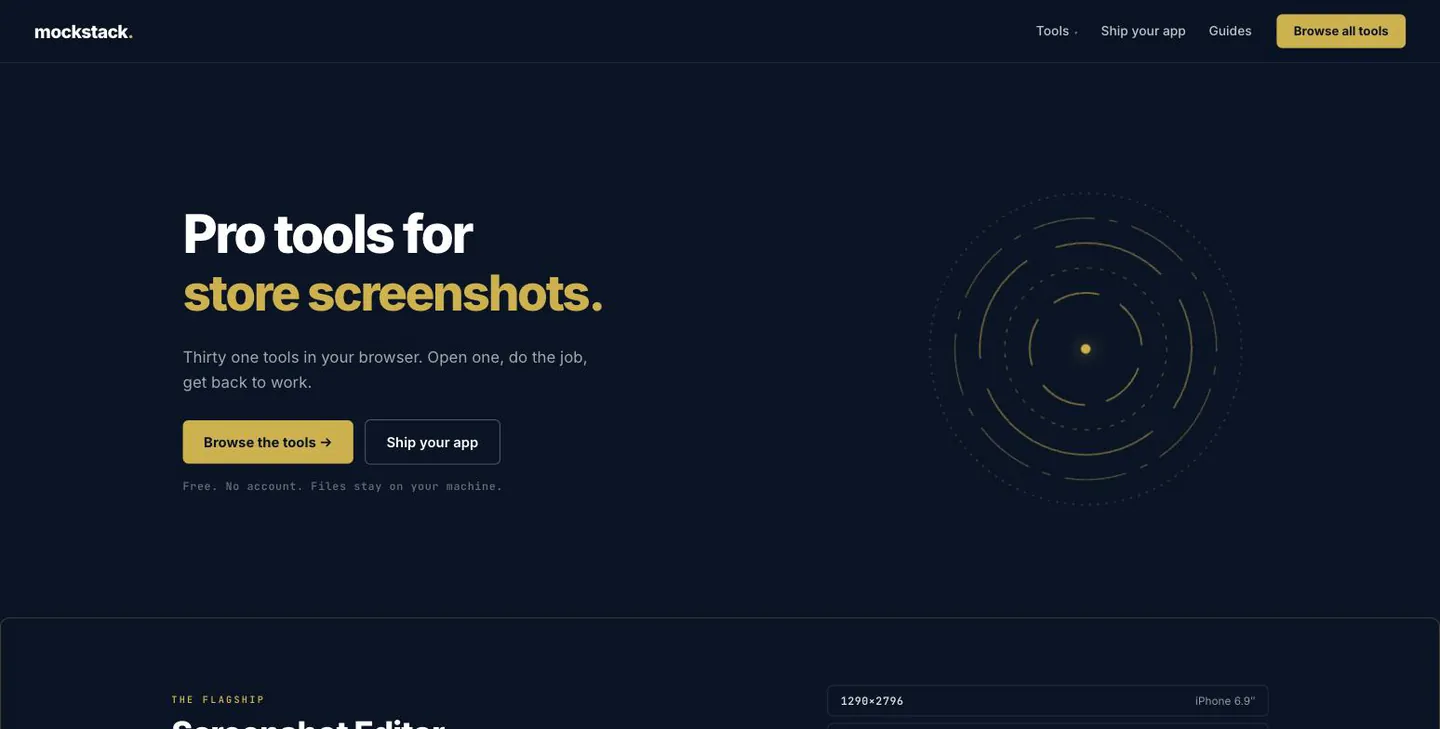mockstack landing page
